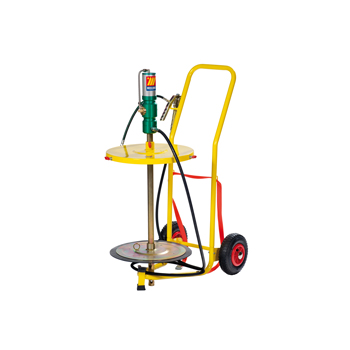 013-1117-000 <br> Ensemble complet <br> graissage pneumatique mobile sans plateau suiveur (pneumatiques) <br> diam. 370 mm <br> Augmentation de pression 60:1 <br> Fûts de 50-60 kg