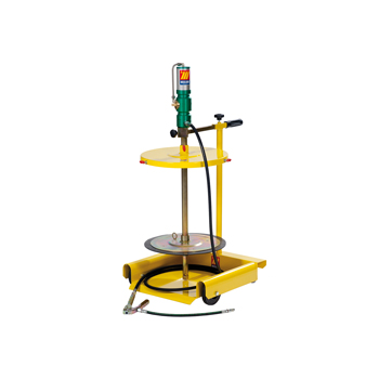 013-1120-000 <br> Ensemble complet <br> graissage pneumatique mobile avec plateau suiveur (4 roues) <br> diam. 400 mm <br> Augmentation de pression 60:1 <br> Fûts de 50-60 kg