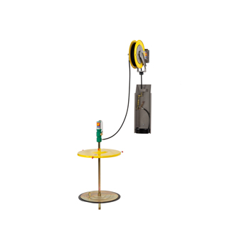 013-1138-000 <br> Ensemble complet <br> unité de graissage pneumatique avec fixation murale et enrouleur de tuyau 10 m <br> diam. 590 mm <br> Augmentation de pression 60:1 <br> Fûts de 180-220 kg
