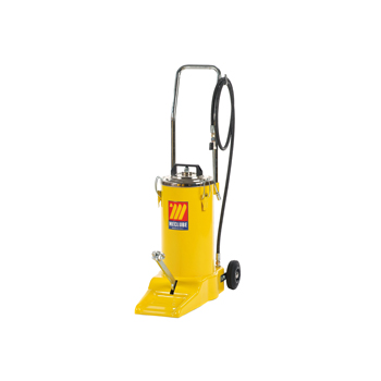 016-1144-000 <br> Ensemble complet <br> Pompe à graisse manuelle avec pédale <br> y compris baril de 16 kg <br> avec roues