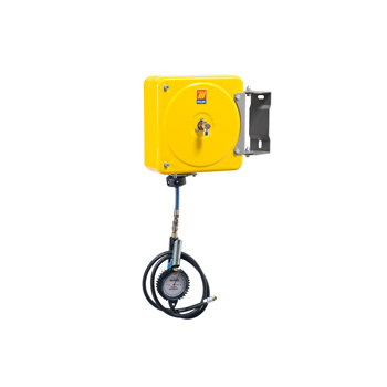 063-1581-000<br>Enrouleur de tuyau avec ventilateur à bande <br> pivotant <br> avec boîtier