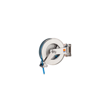 071-2404-325<br>Zwenkbare automatische slanghaspel voor water <br> AISI 304 RVS <br> 150?C <br> 200 bar <br> Model SX-550 <br> 25 m <br> diam. 3/8"