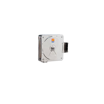 075-5505-300<br>Gesloten zwenkbare automatische slanghaspel voor water <br> AISI 304 RVS <br> 150?C <br> 200 bar <br> Model CSX-500 <br> zonder slang <br> M3/8"G-M3/8"G