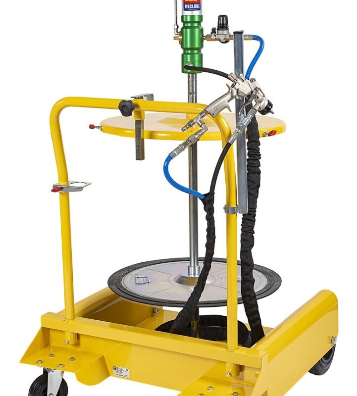 013-2010-200 <br> Kit de graissage mobile avec pistolet pneumatique <br> Convient pour fûts 180-220 kg