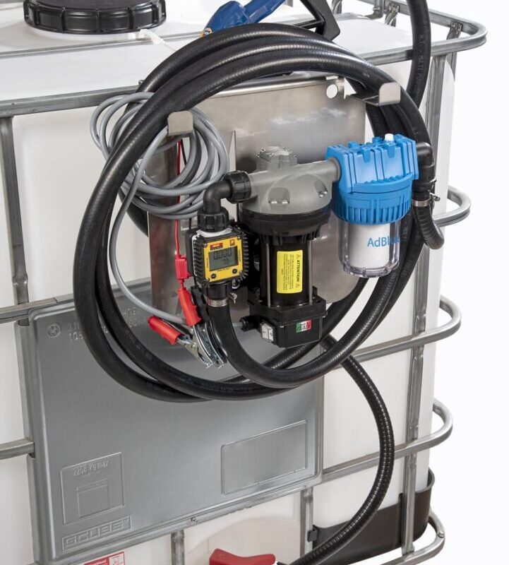 097-5631-012 <br> Kit de base Adblue <br> Pompe de transfert électrique pour Adblue <br> 12V <br> 32 L/min <br> Clapet de pied électronique S60x6 <br> avec filtre <br> pour conteneurs IBC